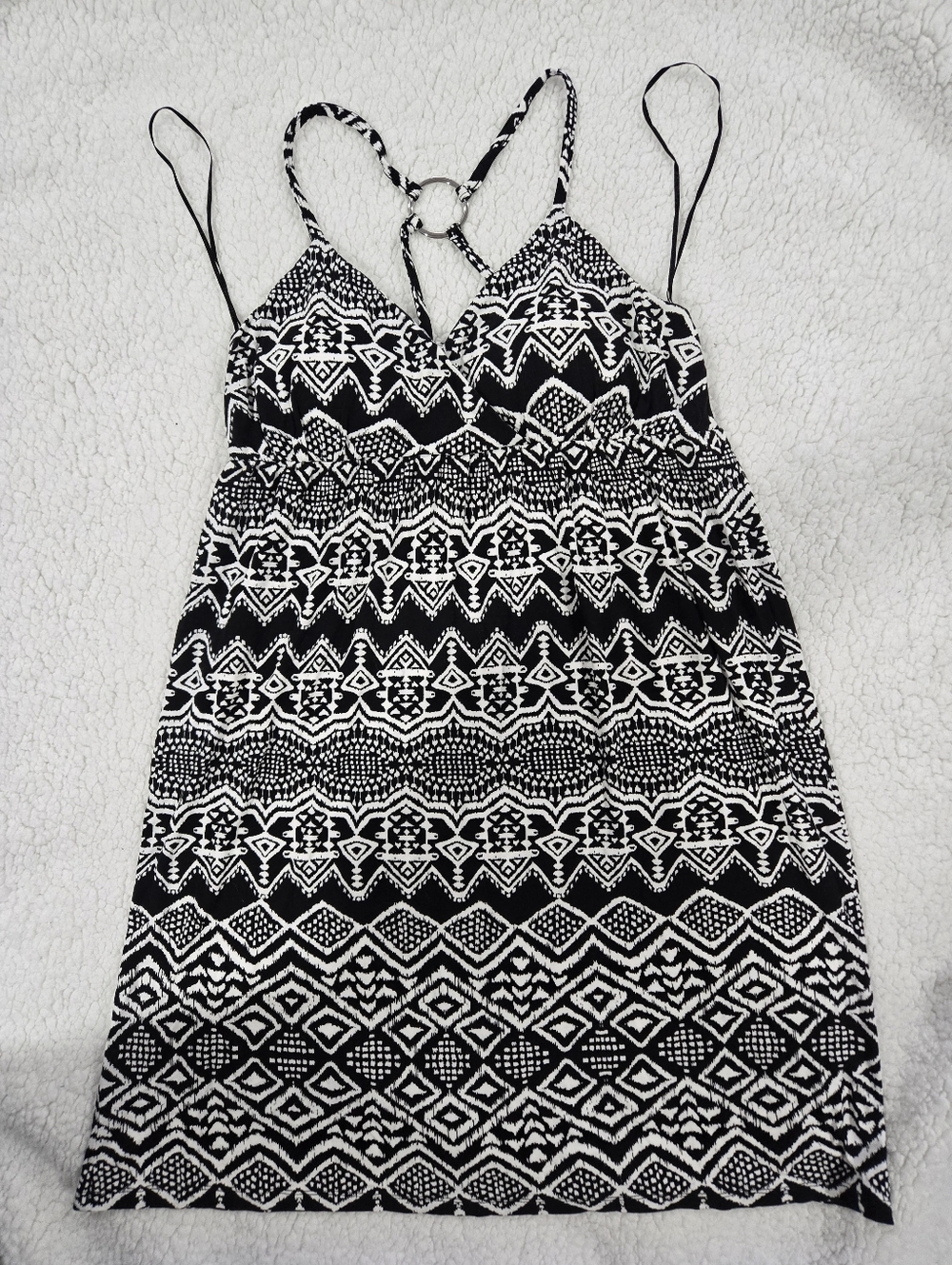 💖 INC International Concepts Black & White Geometric Mini Summer Dress